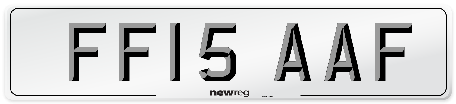 FF15 AAF Number Plate from New Reg